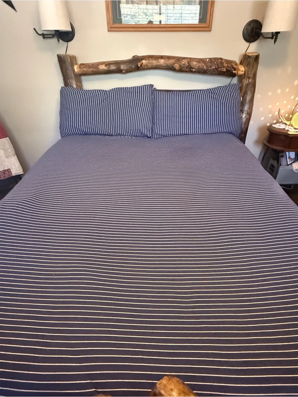 Striped Navy Blue Duvet Cover Set - Classic Bedding